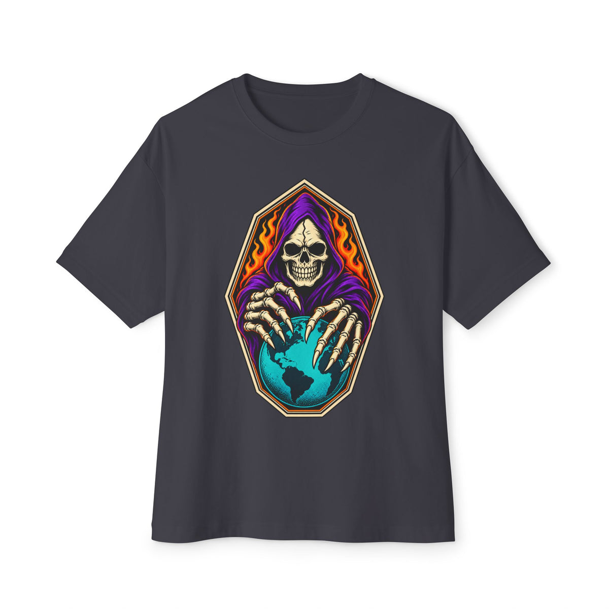 Soul Keeper Unisex Oversized Boxy Tee - Dark Grey, XL image