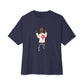 Rebel Attitude Unisex Oversized Boxy Tee - Navy, XS image