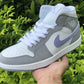 Air Jordan 1 Mid Wolf Grey Aluminum Shoes Sneakers - nk0001758 image 3