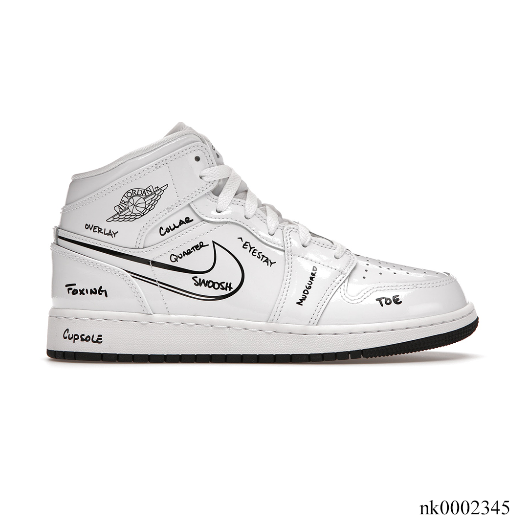AJ 1 Mid Schematic Shoes Sneakers - nk0002345 image 0