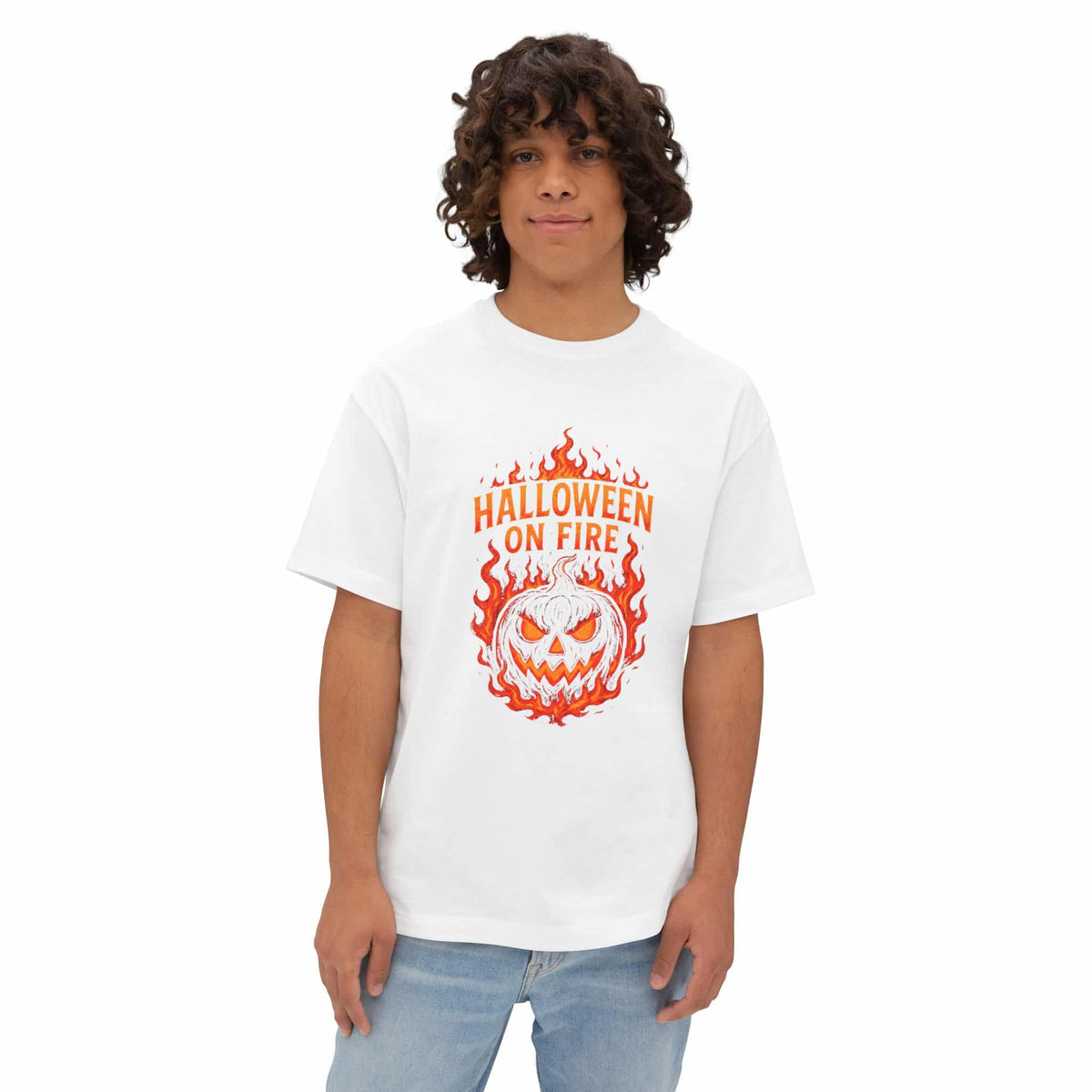 Halloween on Fire Unisex Oversized Boxy Tee image 46