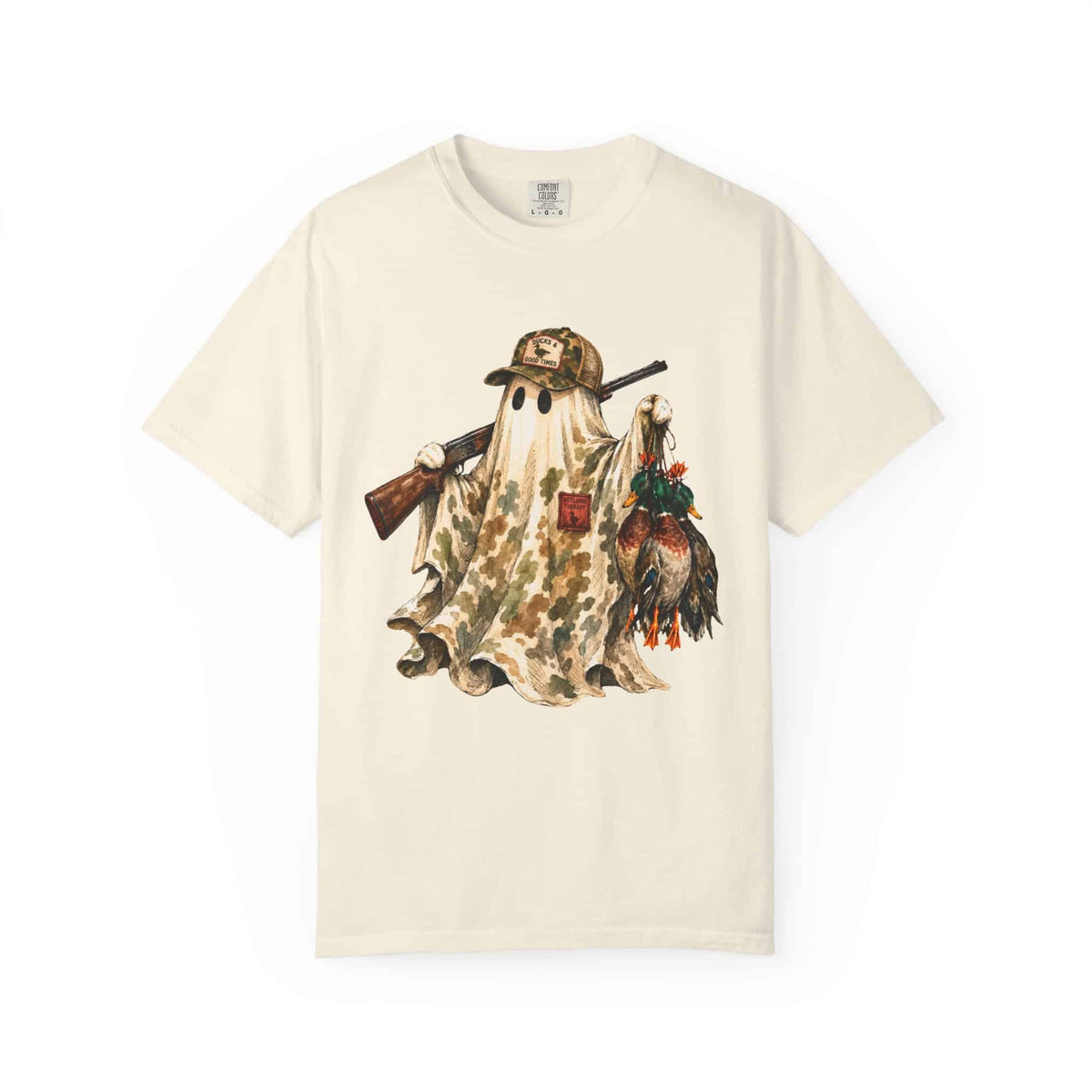 Hunting Season Spooky Camo Mallards Unisex Garment-Dyed T-shirt image