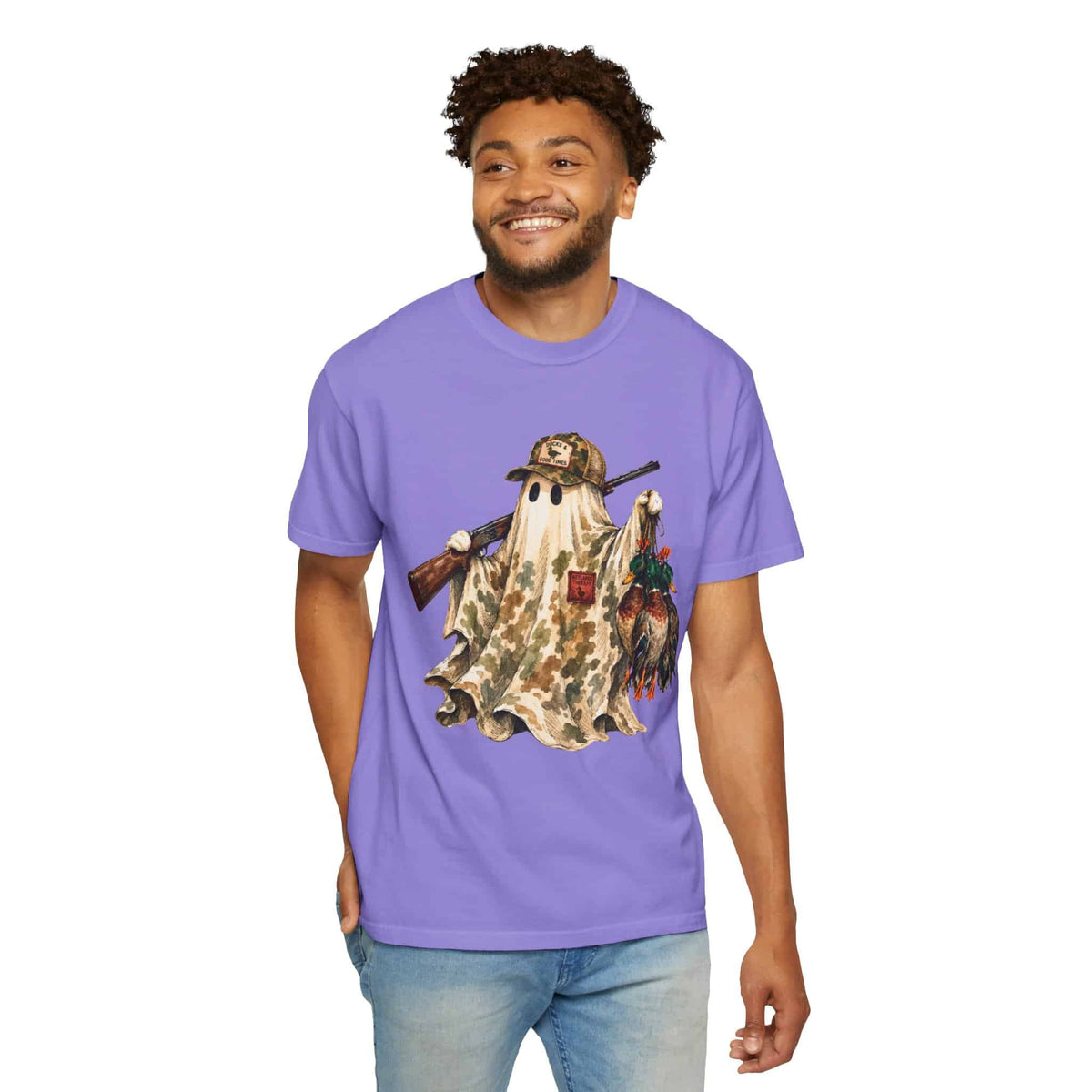 Hunting Season Spooky Camo Mallards Unisex Garment-Dyed T-shirt image 47