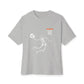 Halloween Basketball Skeleton Unisex Oversized Boxy Tee - Athletic Heather, XL image