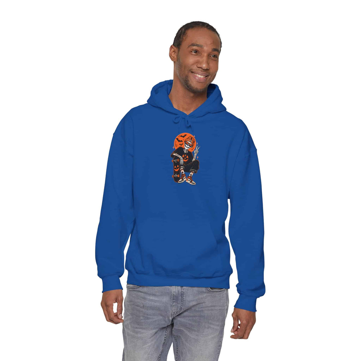 Retro Skater Skeleton Halloween Hooded Sweatshirt image 67