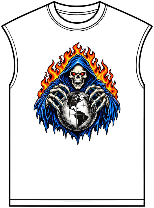 World on Fire Unisex Garment-Dyed Muscle Tee