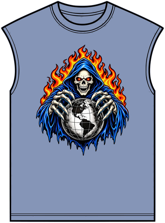 World on Fire Unisex Garment-Dyed Muscle Tee
