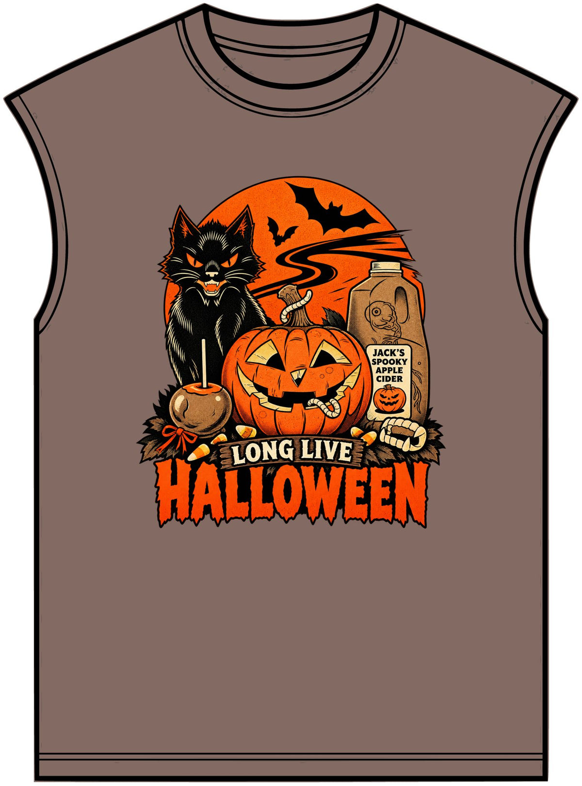 Midnight Cat Unisex Garment-Dyed Muscle Tee image