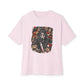 Halloween Horror Unisex Oversized Boxy Tee - Soft Pink, S image