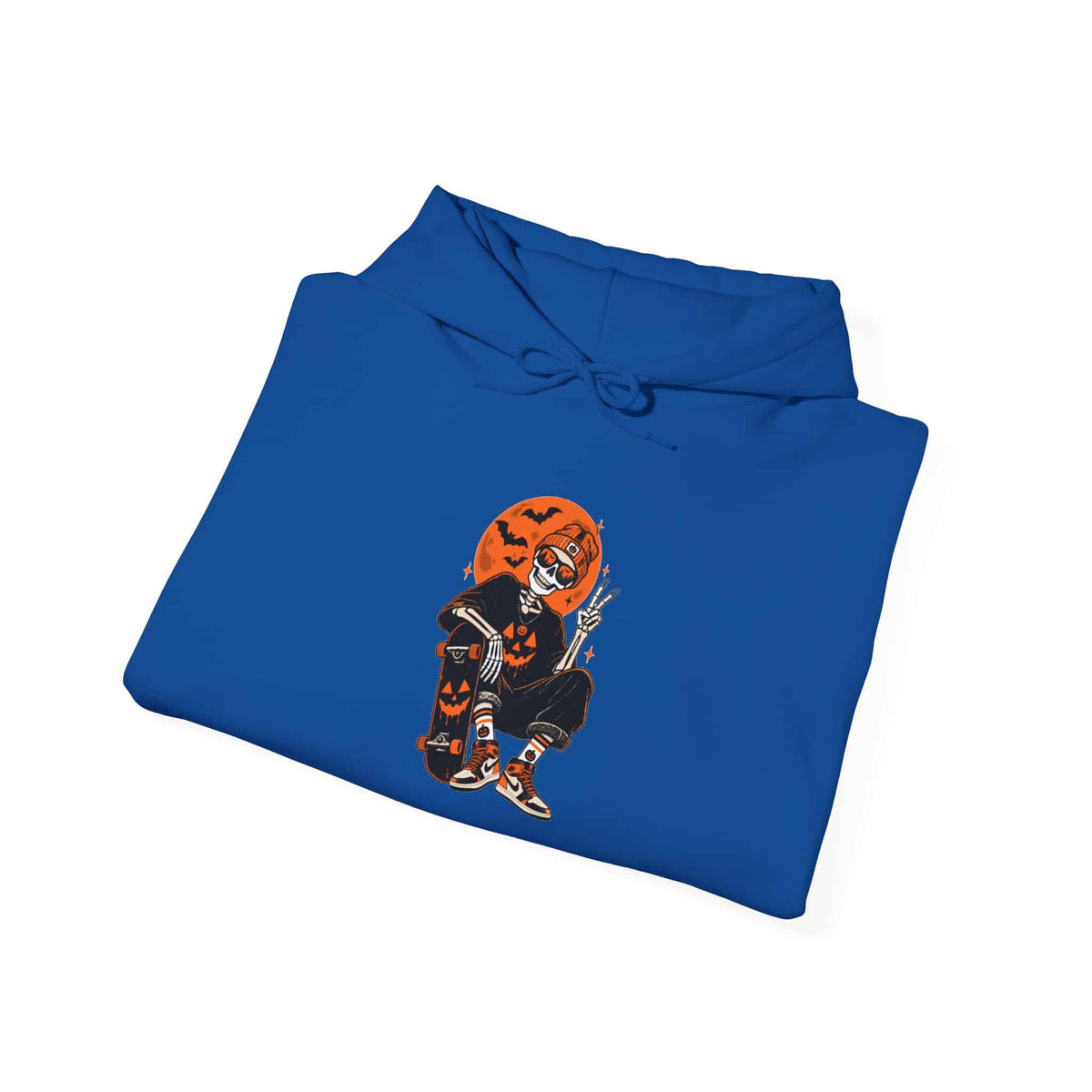 Retro Skater Skeleton Halloween Hooded Sweatshirt image 63