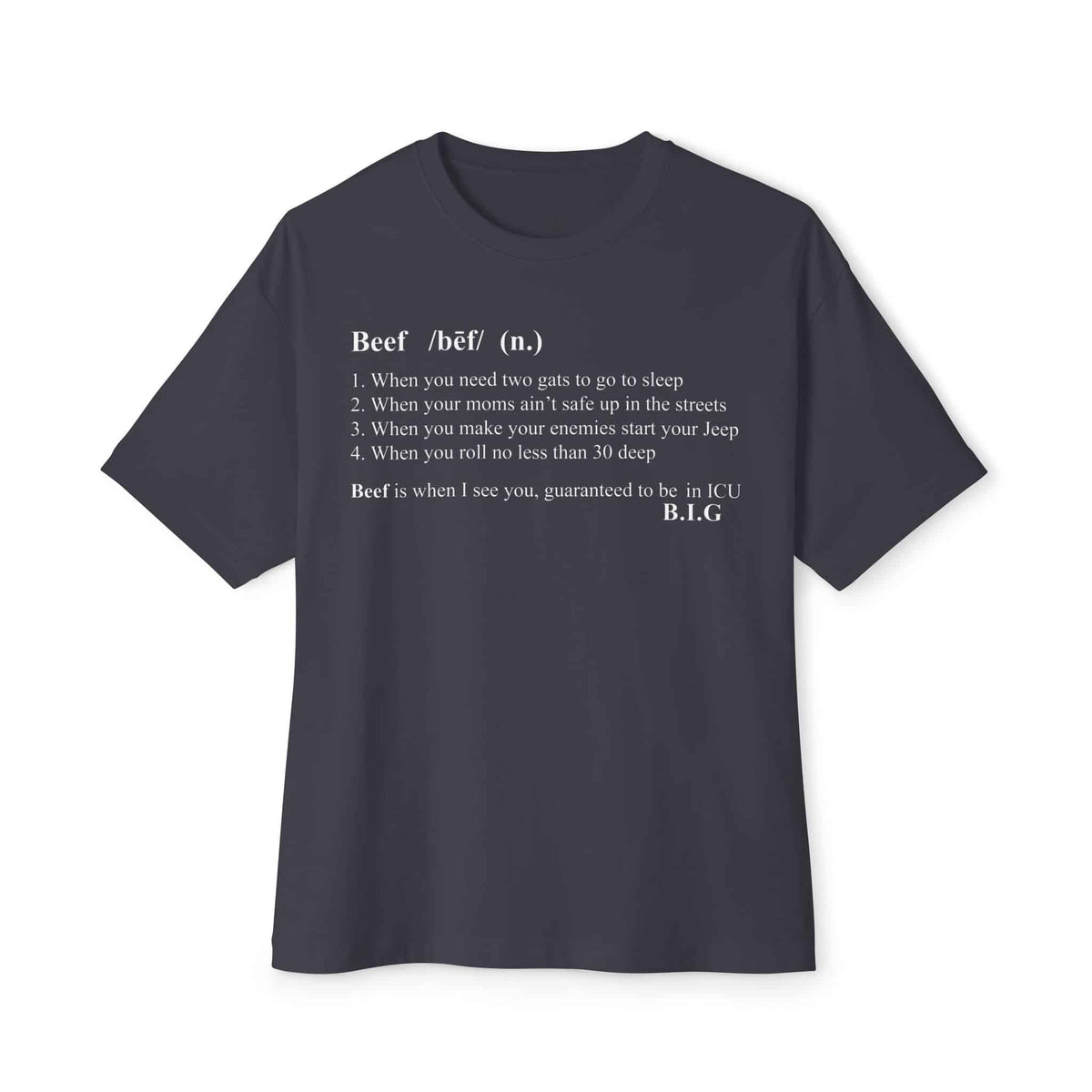 Beef Definition Unisex Oversized Boxy Tee - Dark Grey, 2XL image