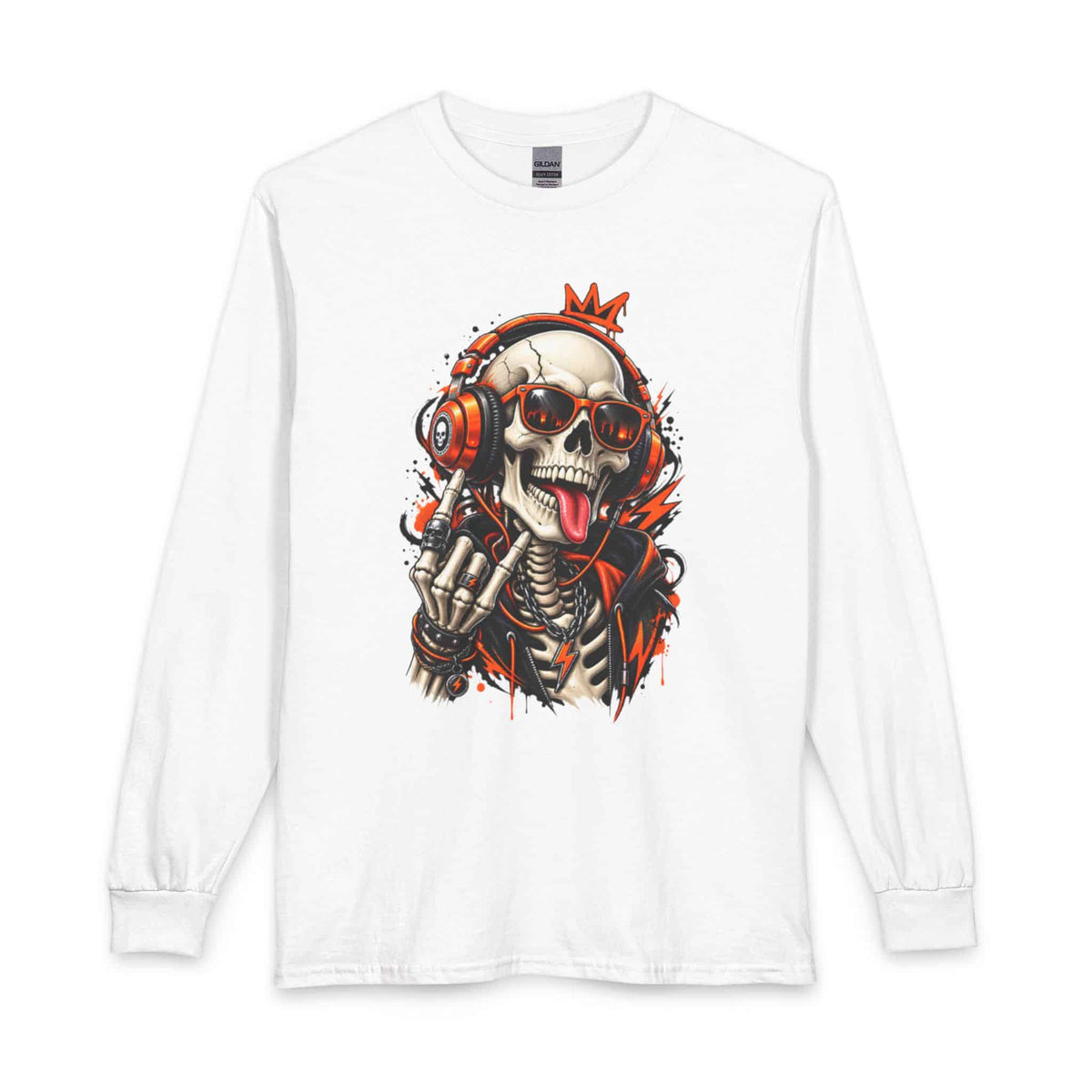 Neon Skull DJ Long Sleeve T-Shirt image 4