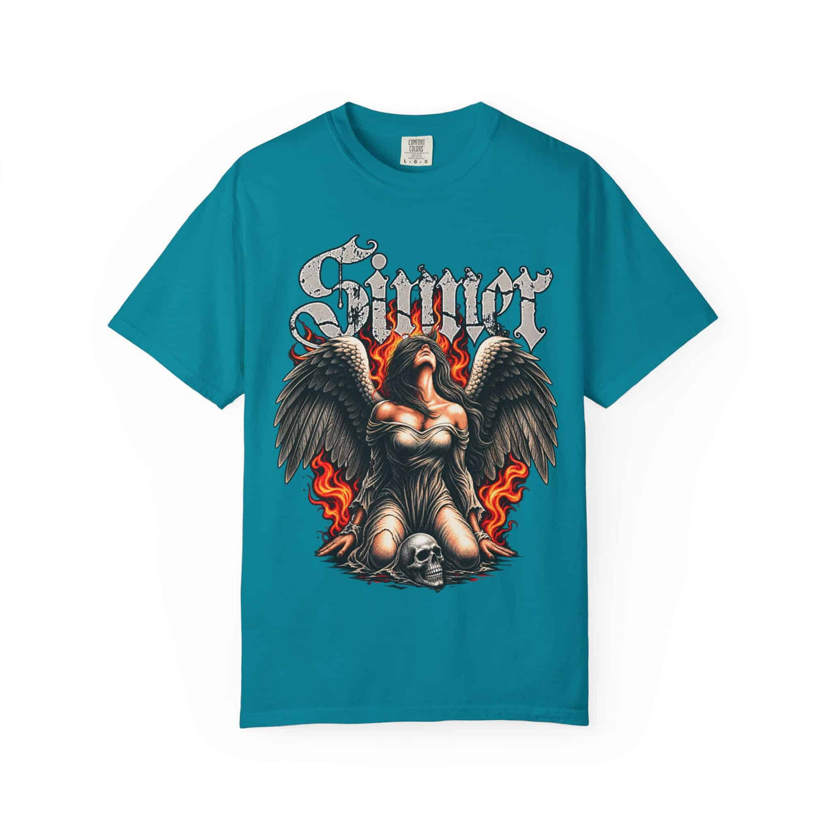 Sinner’s Flame Unisex Garment-Dyed T-shirt image