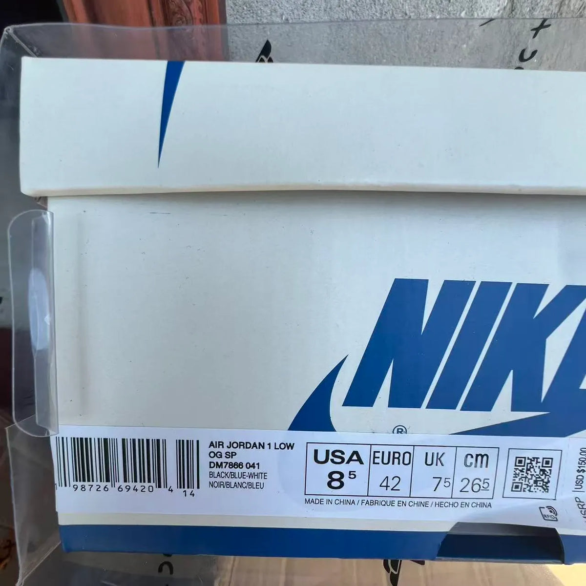 Fragment x Travis Scott x AJ 1 Low 3.0 "Black and White Blue" Shoes Sneakers – nk0005308 image 11