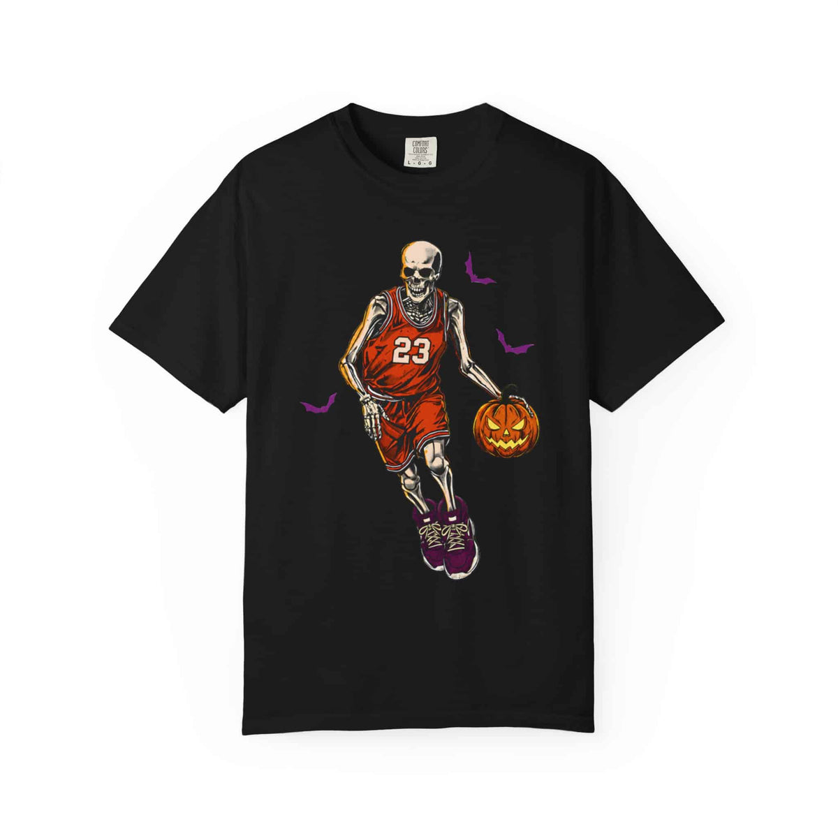 Halloween Basketball Unisex Garment-Dyed T-shirt image 0