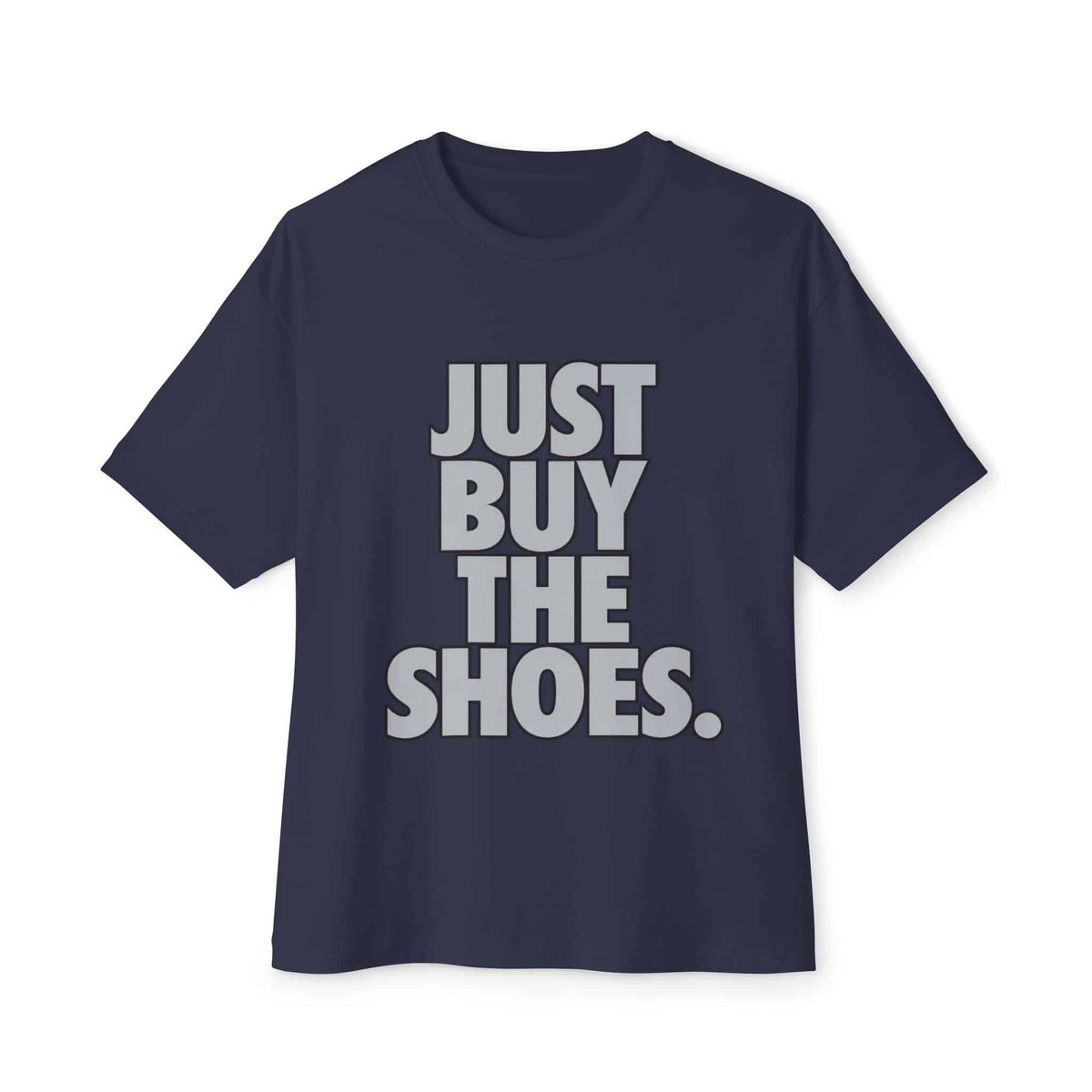 Graphic Print Unisex Oversized Boxy Tee – POD0033 - Navy, L image