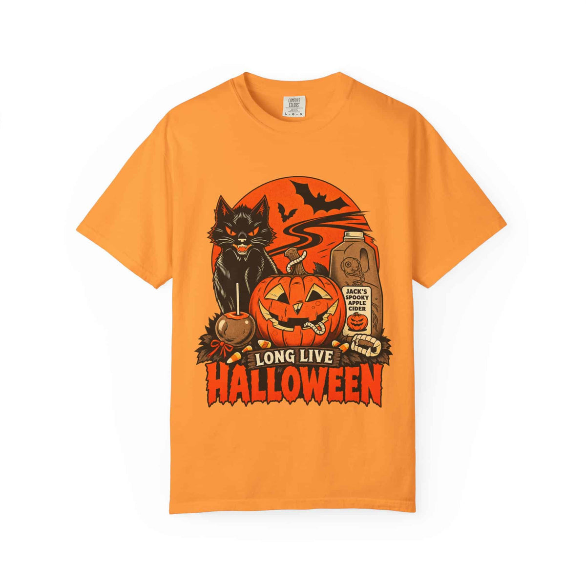 Midnight Cat Unisex Garment-Dyed T-shirt image