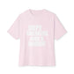 Graphic Print Unisex Oversized Boxy Tee - POD0036 - Soft Pink, M image