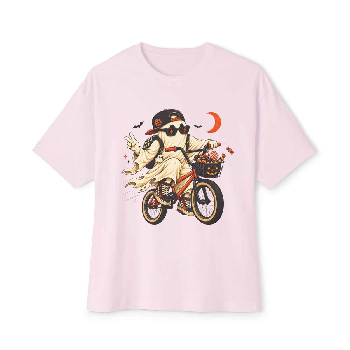 Ghost Rider BMX Unisex Oversized Boxy Tee - Soft Pink, 2XL image