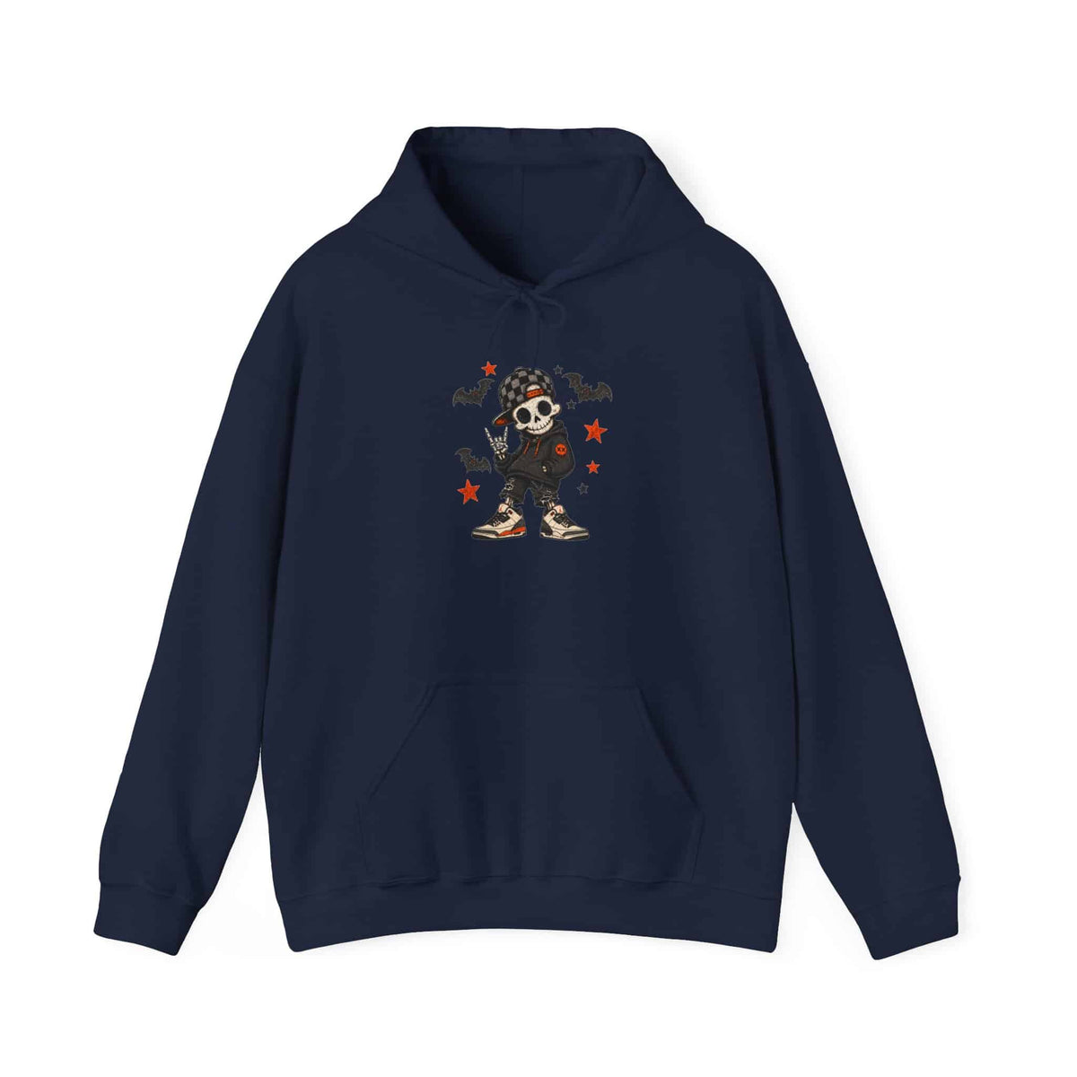 Boy Skeleton Halloween Hooded Sweatshirt - 2XL, Navy image