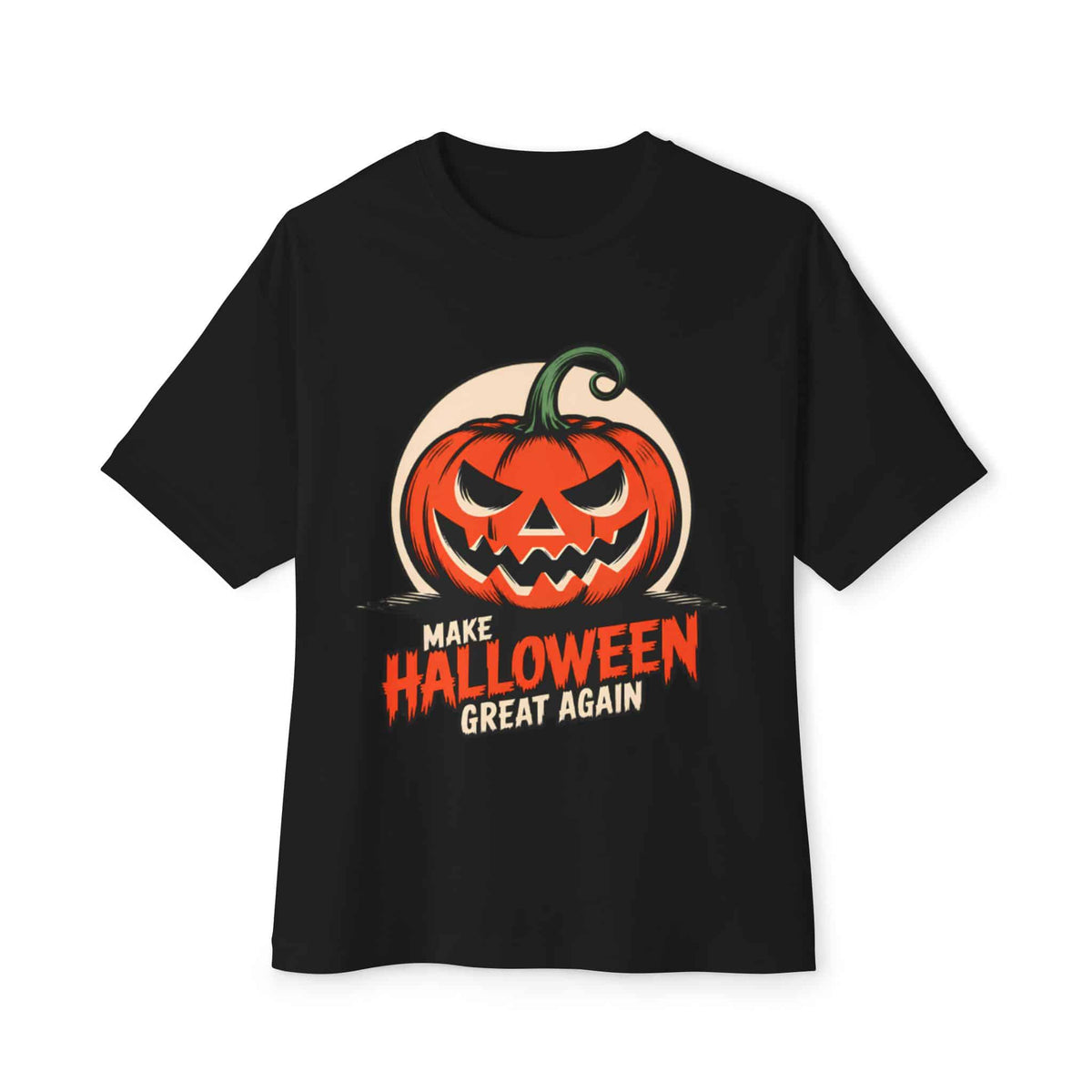 Make Halloween Great Again Unisex Oversized Boxy Tee - Black, M image