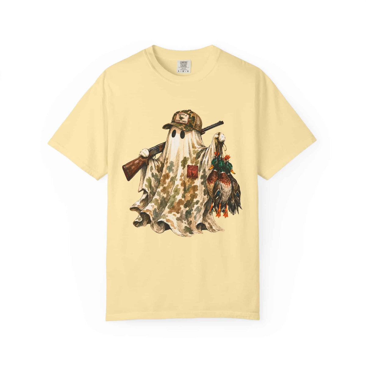 Hunting Season Spooky Camo Mallards Unisex Garment-Dyed T-shirt image