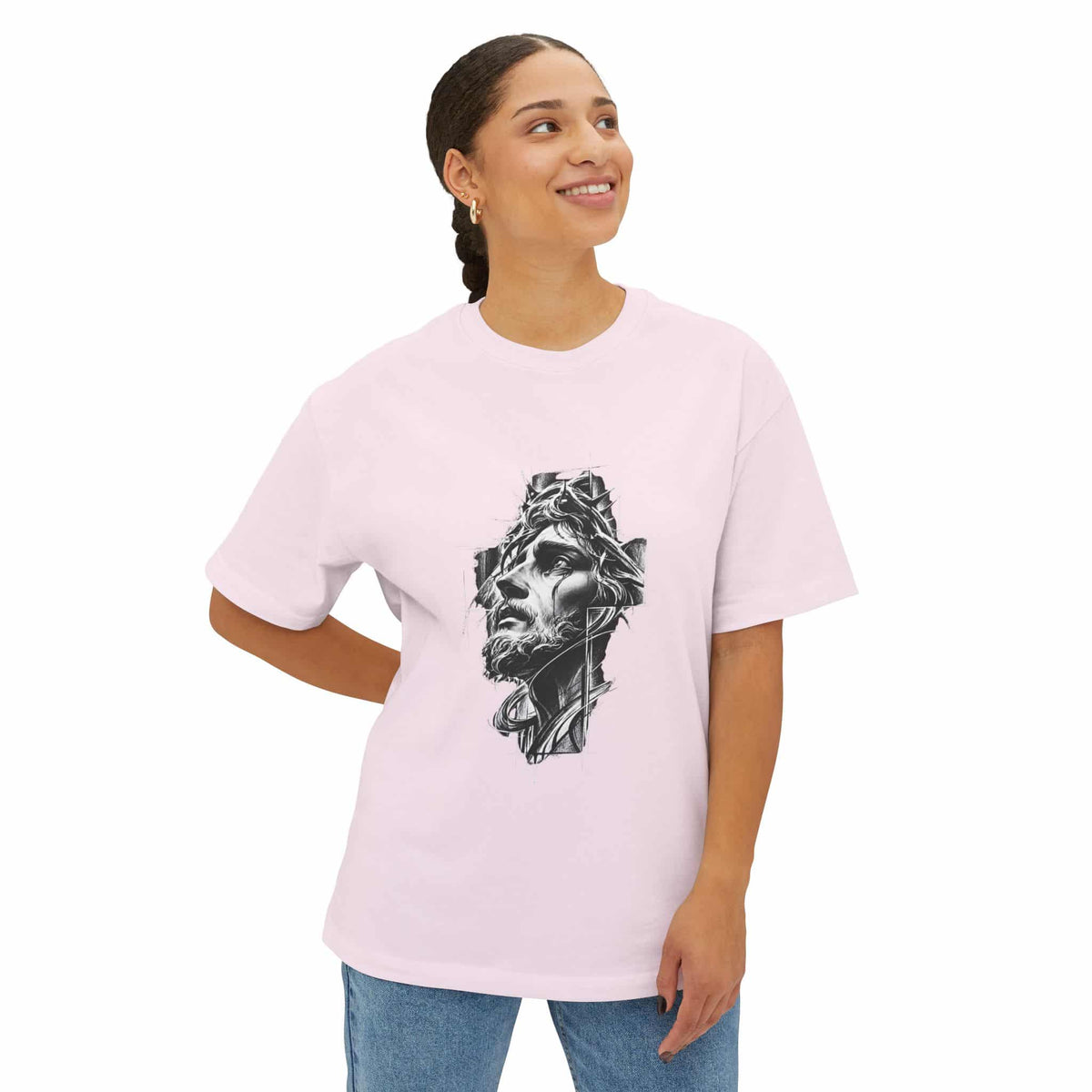 Crown of Faith 2 Unisex Oversized Boxy Tee image 3