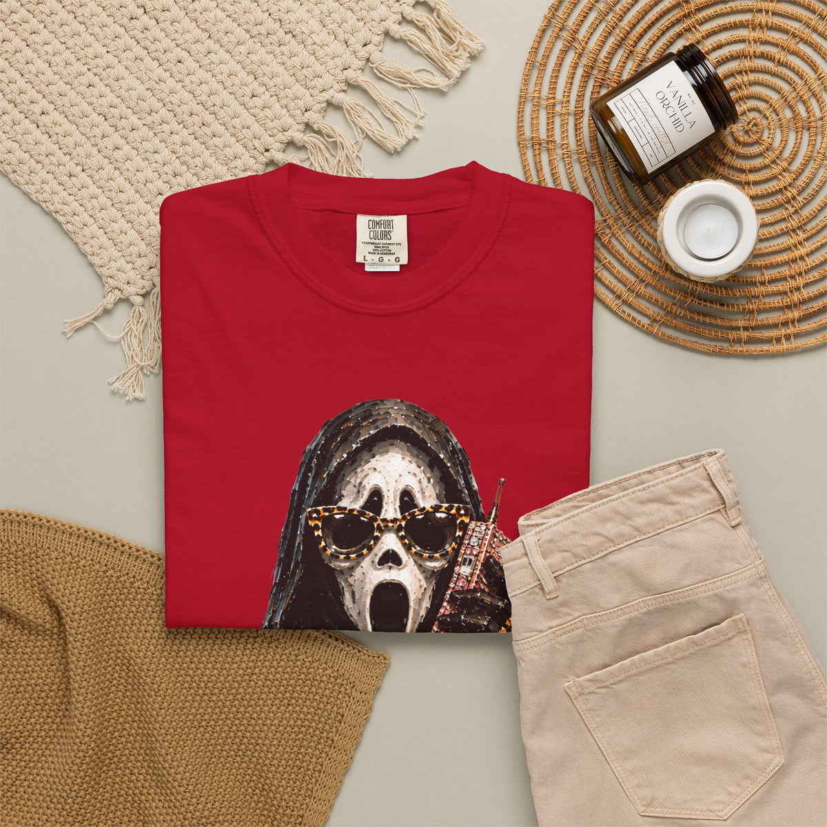 Halloween Ghostface Unisex Garment-Dyed T-shirt image 59