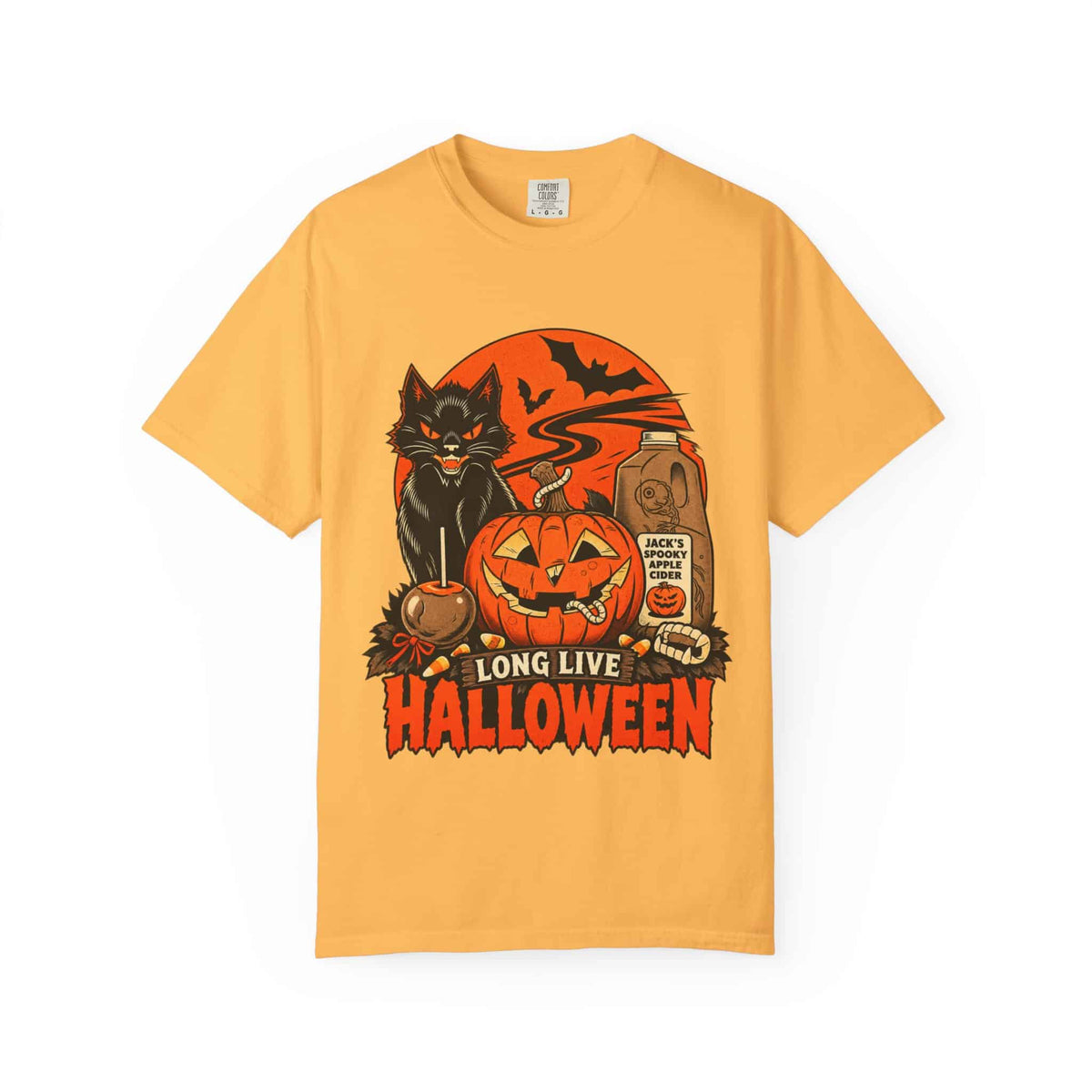 Midnight Cat Unisex Garment-Dyed T-shirt image