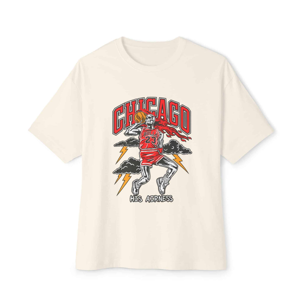 Graphic Print Unisex Oversized Boxy Tee - POD0038 - Natural, 2XL image