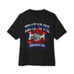 Graphic Print Unisex Oversized Boxy Tee - POD0037 - Black, XS image
