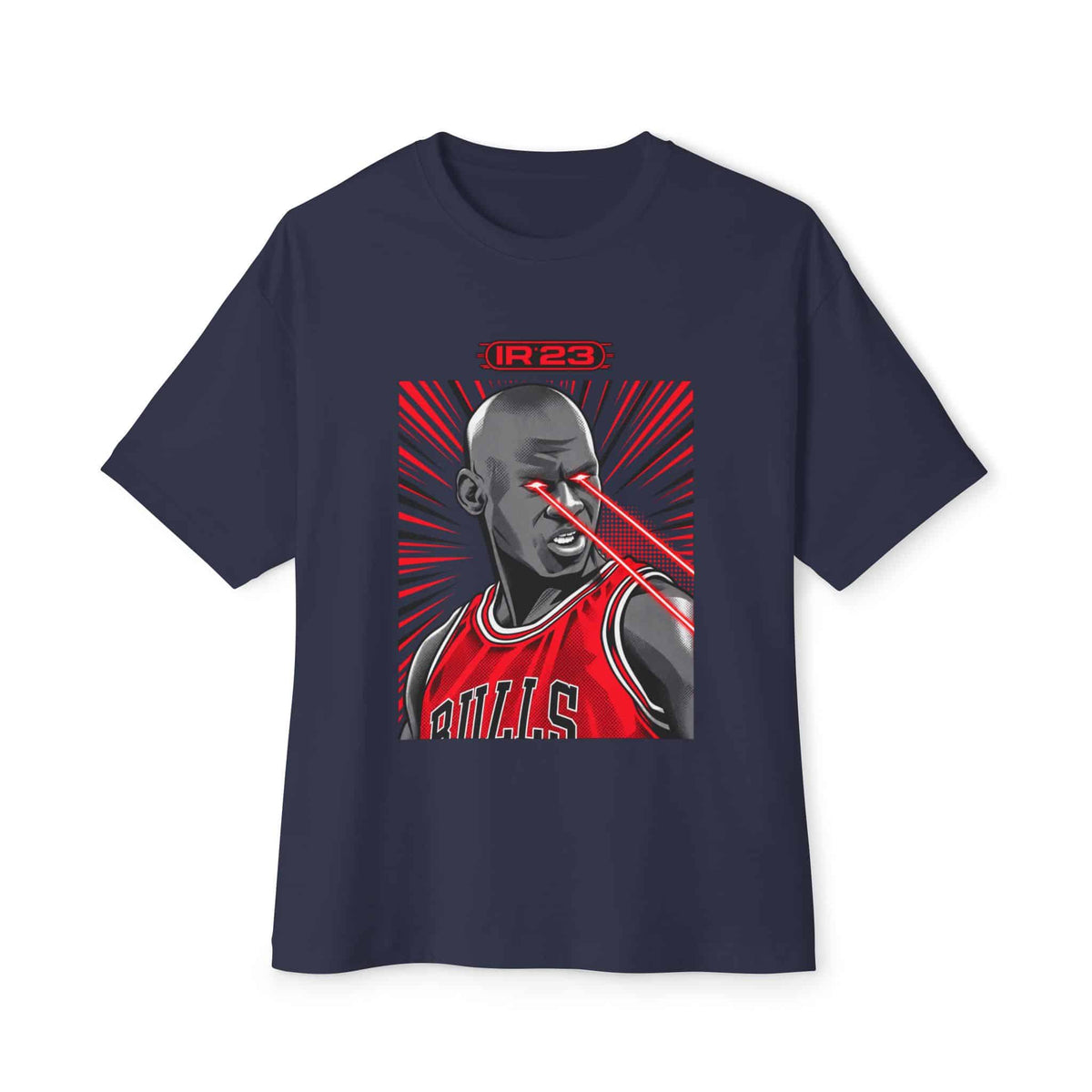 Graphic Print Unisex Oversized Boxy Tee - POD0032 - Navy, XS image