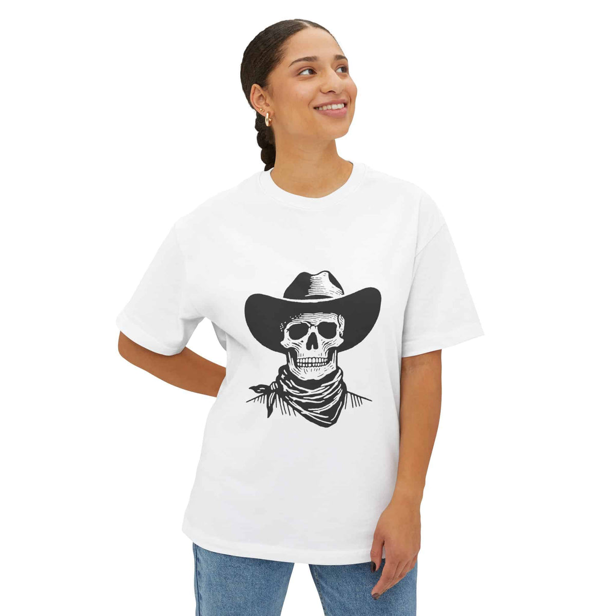 Outlaw Skull Unisex Oversized Boxy Tee image 3