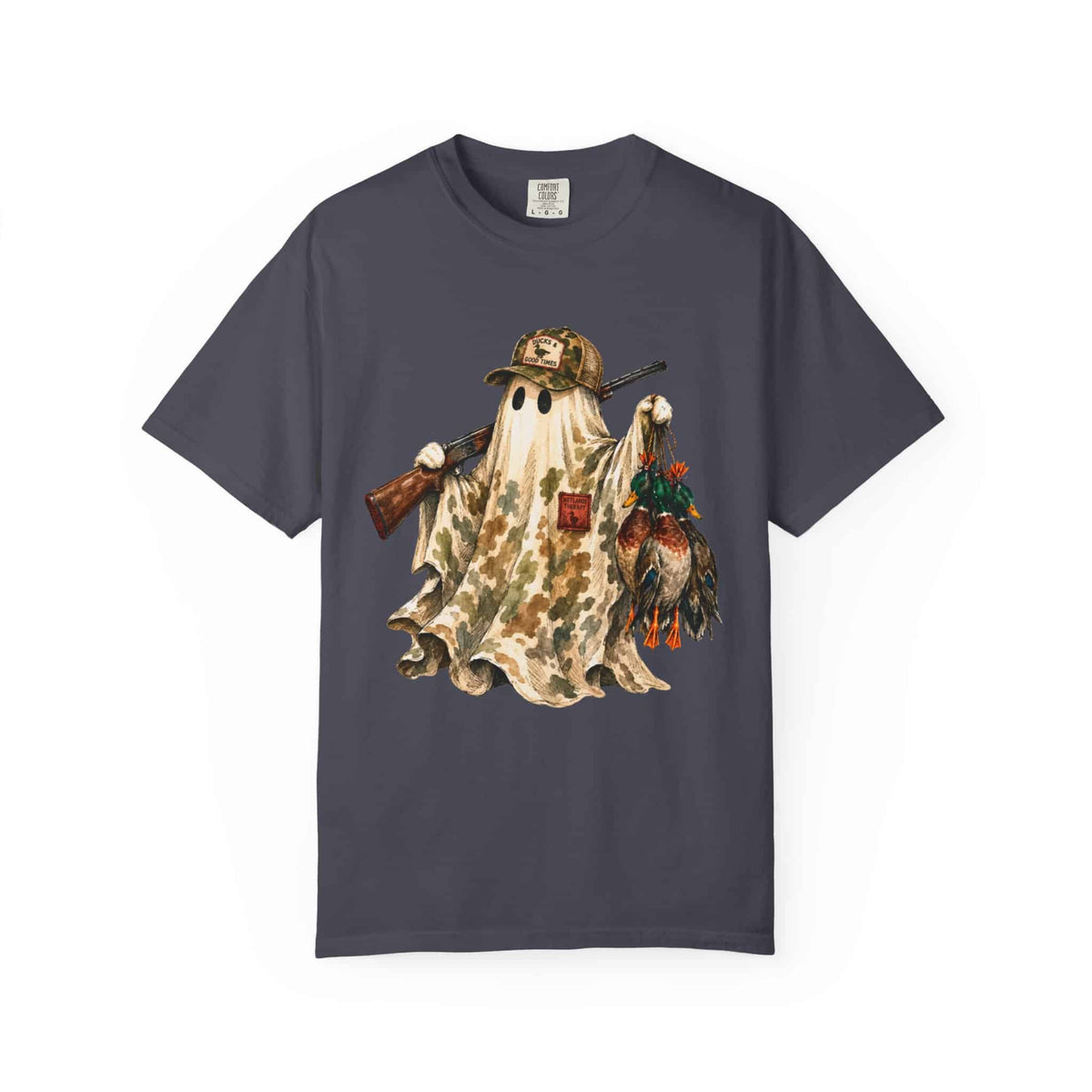 Hunting Season Spooky Camo Mallards Unisex Garment-Dyed T-shirt image