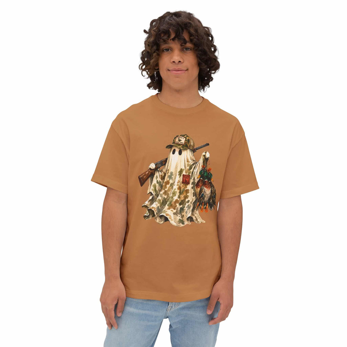 Hunting Season Spooky Camo Mallards Unisex Oversized Boxy Tee image 18