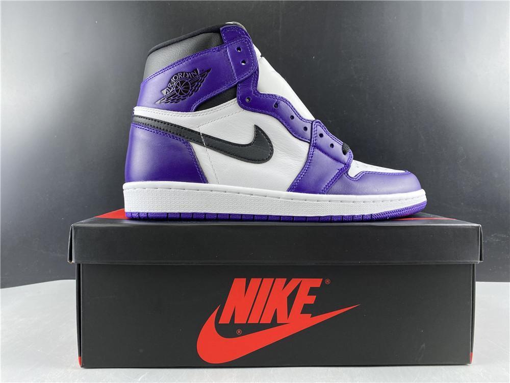 AJ 1 Retro High Court Purple White Shoes Sneakers - nk0000683 image 9
