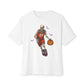 Halloween Basketball Unisex Oversized Boxy Tee - White, S image