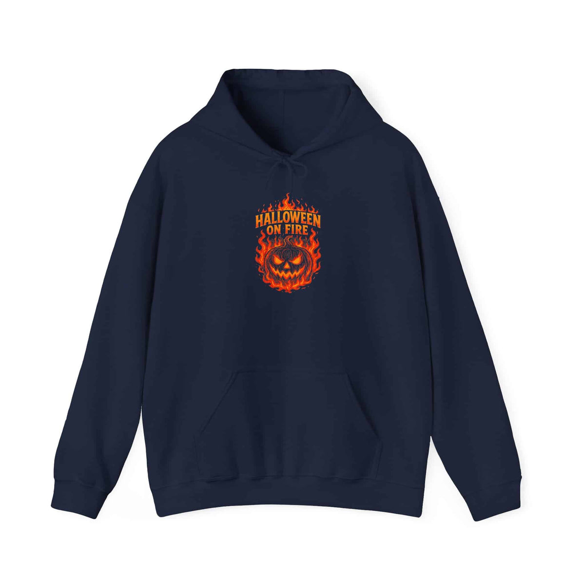 Halloween on Fire Hooded Sweatshirt - 5XL, Navy image