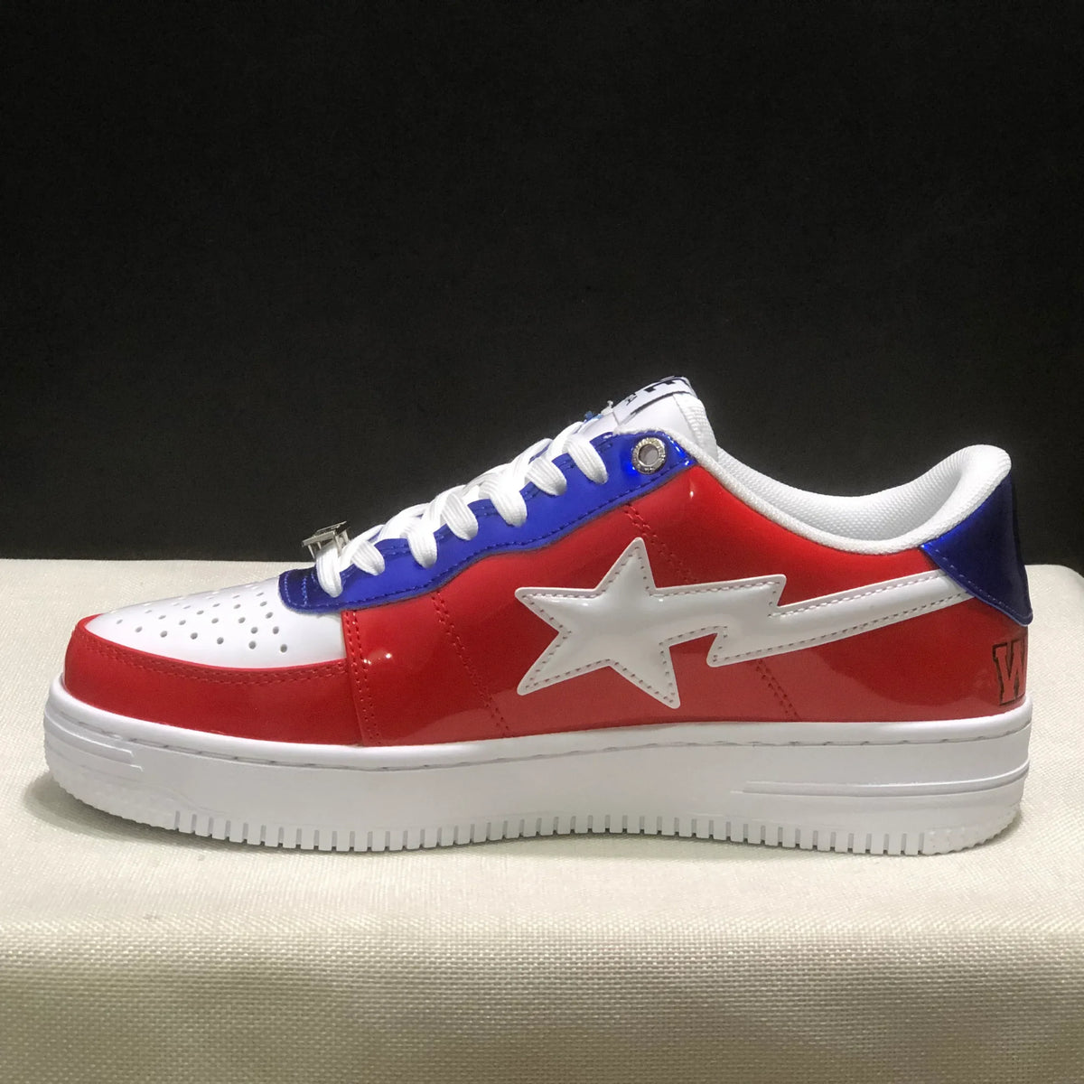 A Bathing Ape Bape Sta Low M2 20th Anniversary Patent Red Shoes Sneakers - nk0005522 image 3