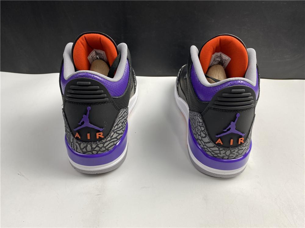 AJ 3 Retro Black Court Purple Shoes Sneakers - nk0000817 image 13