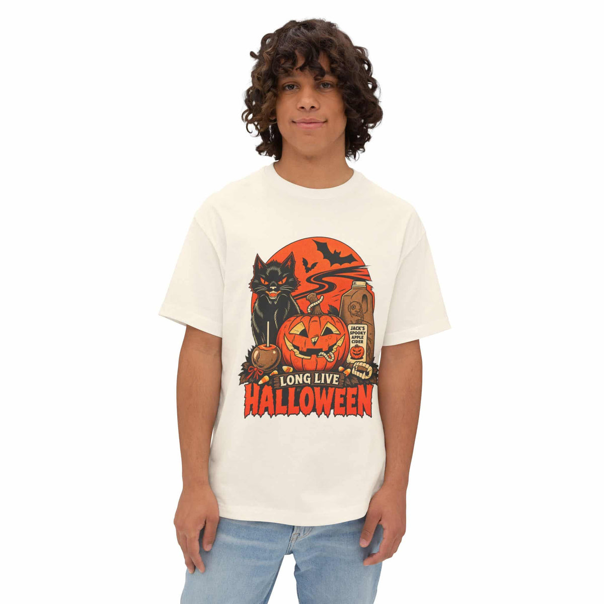 Midnight Cat Unisex Oversized Boxy Tee image 8