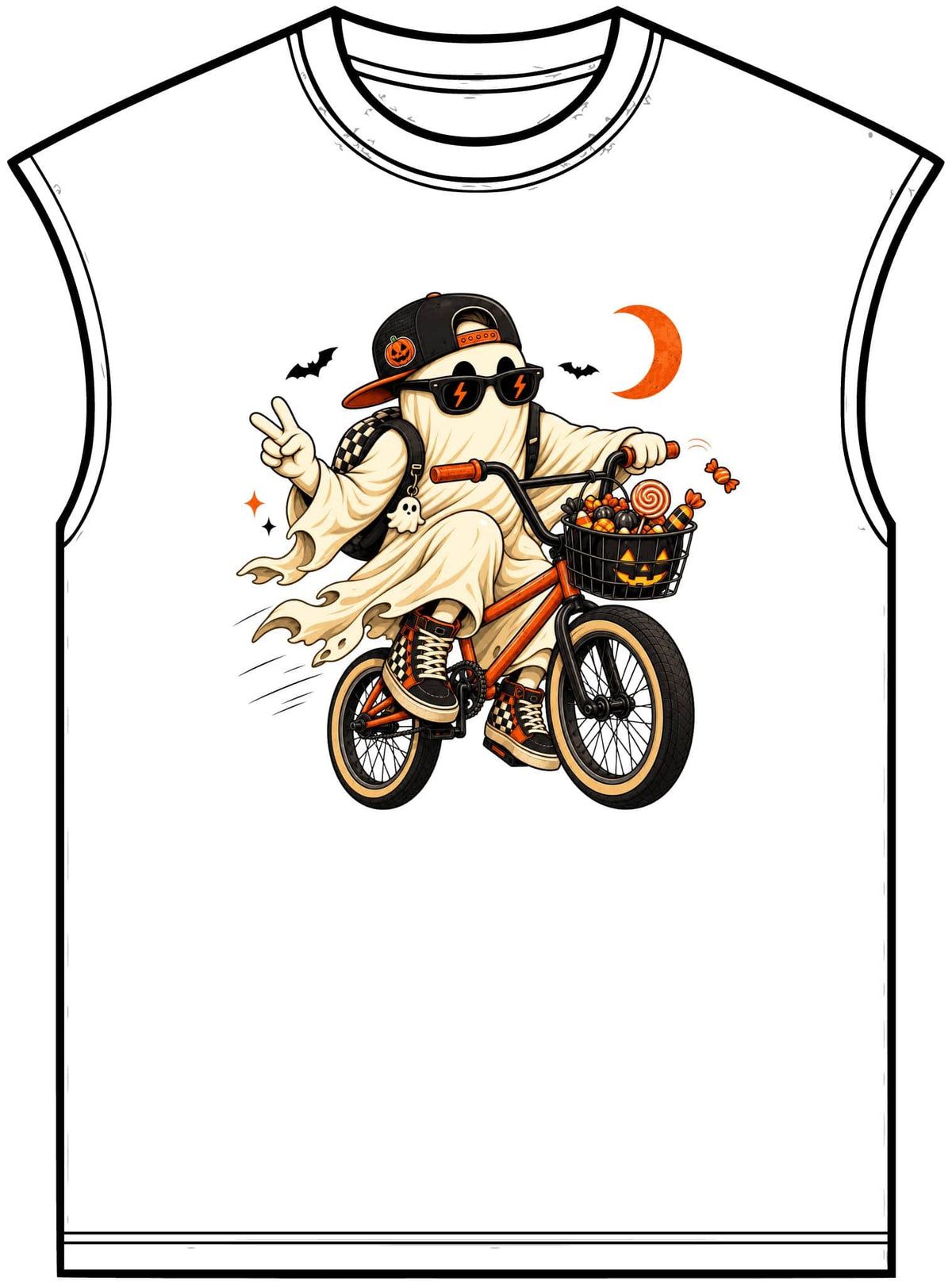 Ghost Rider BMX Unisex Garment-Dyed Muscle Tee image 4
