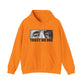 Graphic Print Hooded Sweatshirt - POD0039 - M, Safety Orange image