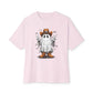Howdy Ghost Unisex Oversized Boxy Tee - Soft Pink, S image
