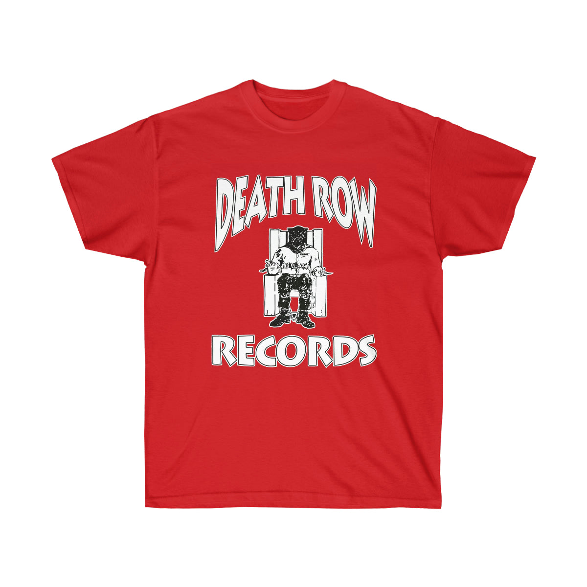 White Death Row Men T-Shirt - Red, XL image