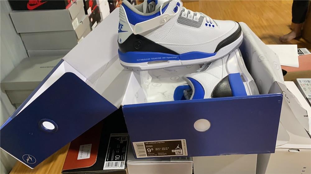 AJ 3 Fragment White Blue Shoes Sneakers - nk0000859 image 6