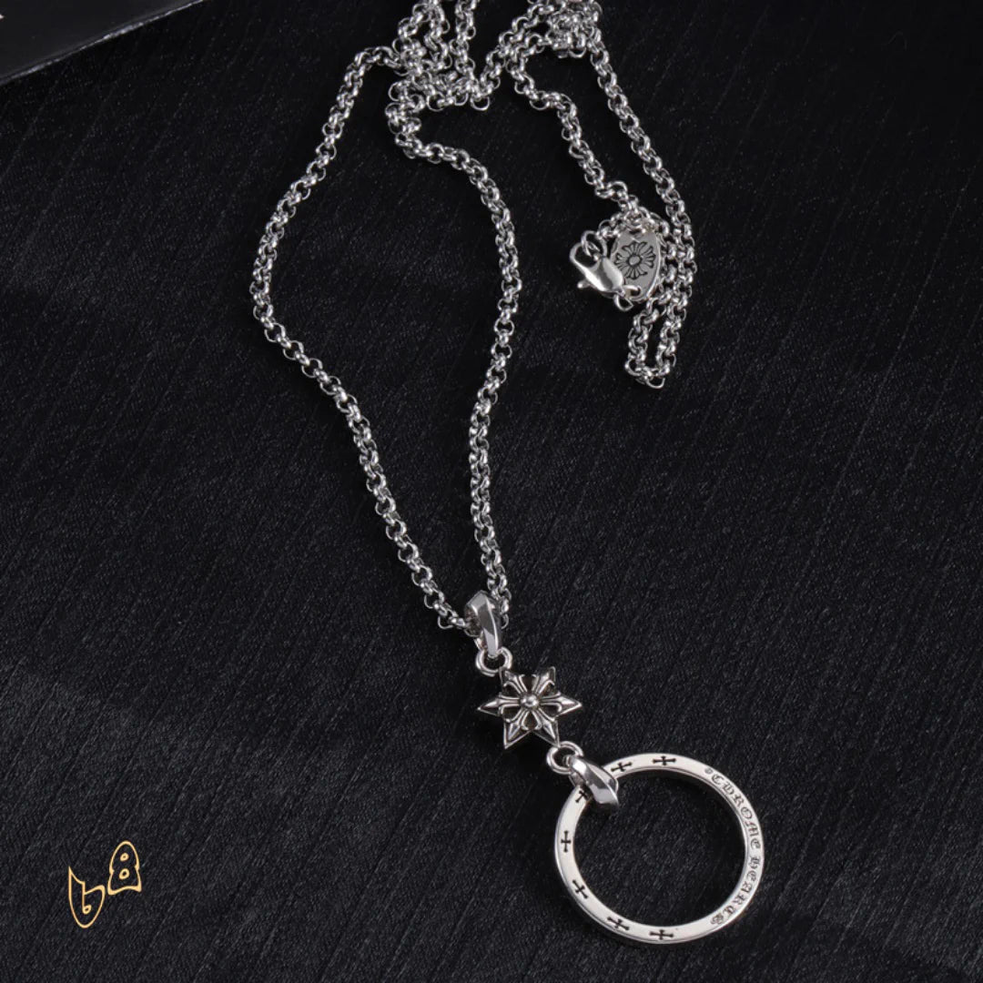 CH Circle Pendant Necklace - CH0023 - Silver 1 image