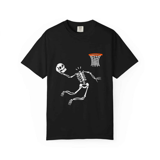 Halloween Basketball Skeleton Unisex Garment-Dyed T-shirt image 0