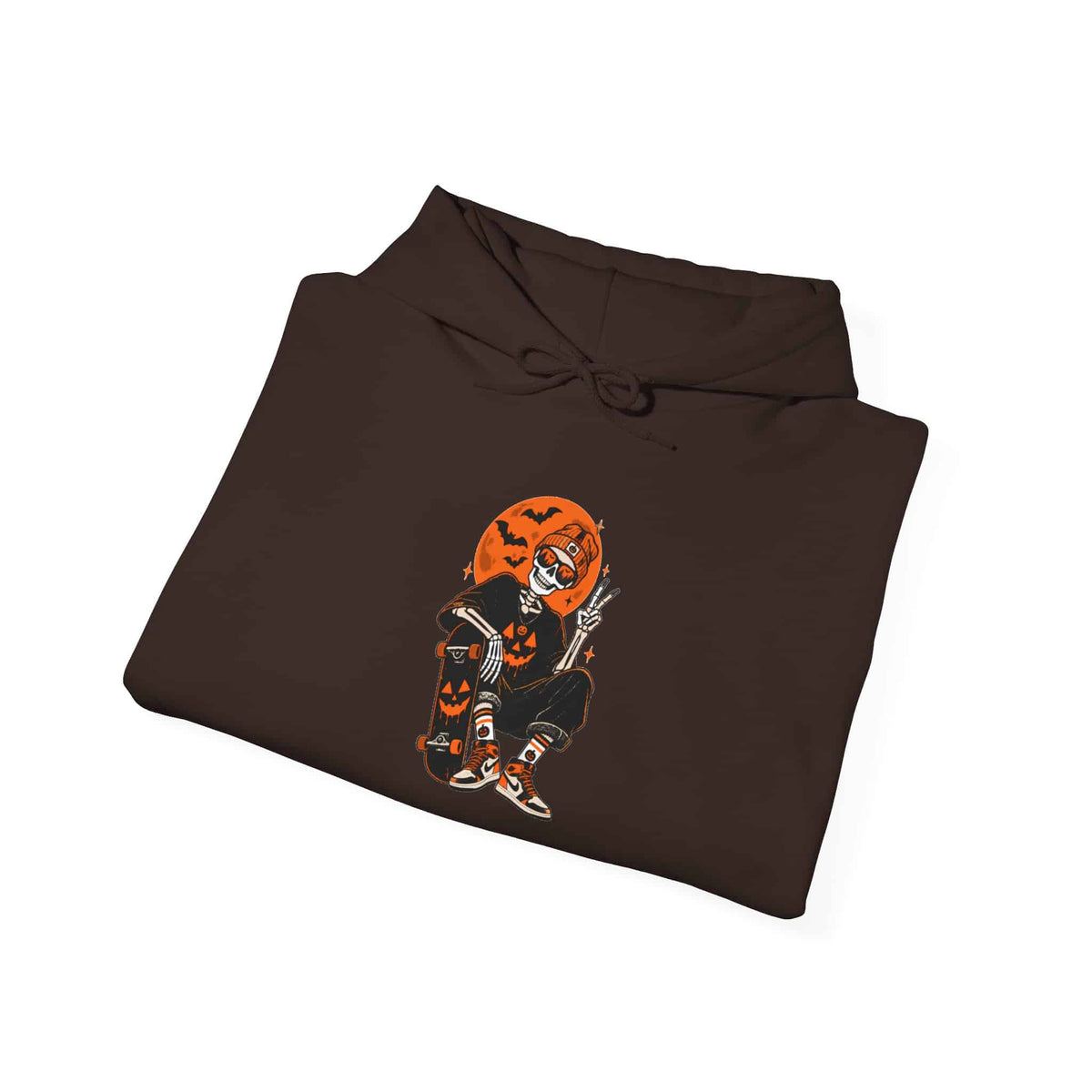 Retro Skater Skeleton Halloween Hooded Sweatshirt image 31