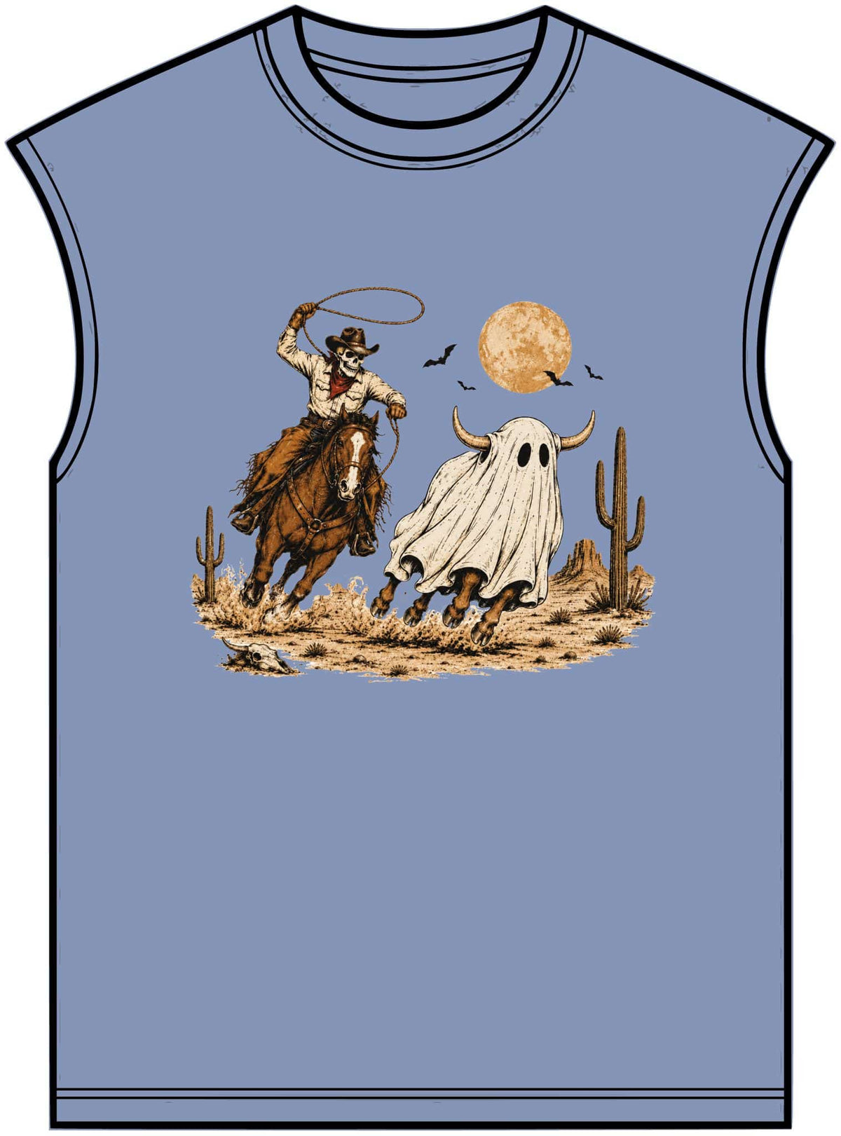 Halloween Cowboy Unisex Garment-Dyed Muscle Tee image 8